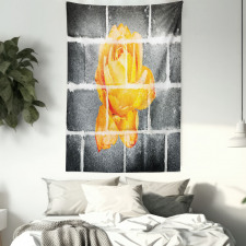 Warm Rose Brick Wall Tapestry