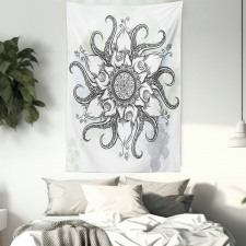 Drawn Mandala Flower Tapestry