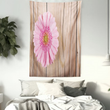 Pink Gerber on Wooden Tapestry