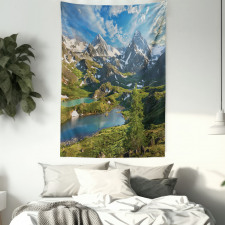 Snowy Mountain Lake Tapestry