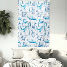 Sketch of Dolphins Tapestry