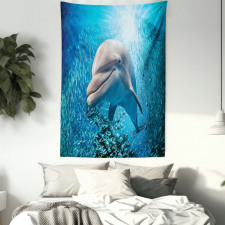 Dolphin in Ocean Marine Tapestry