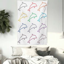 Jumping Dolphins Tapestry
