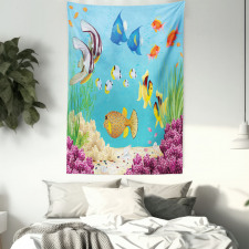 Cartoon Underwater Theme Tapestry