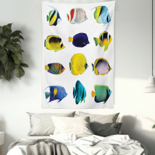 Collage of Sea Animals Tapestry