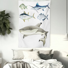 Collage of Aquatic Animal Tapestry