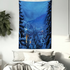 Winter Forest Trees Tapestry