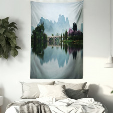 Japanese Lake View Tapestry