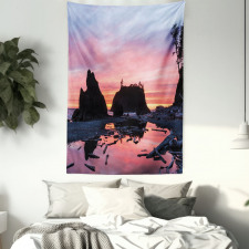 Mystic Beach Skyline Tapestry