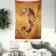 Seahorse Ornate Floral Tapestry