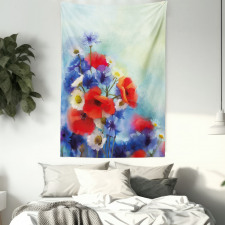 Poppy Chamomile Bouquet Tapestry