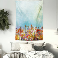 Flower Field Watercolor Tapestry