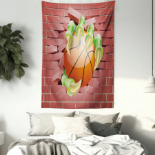 Basketball Cartoon Tapestry