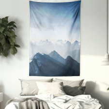 Foggy Morning Mountain Tapestry