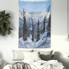 Woodland Snowy Mountain Tapestry