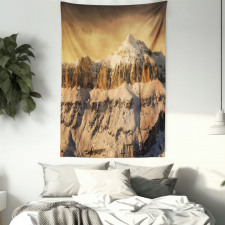 Overcast Sky Mountain Tapestry