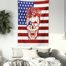 Skull Flowers Tapestry