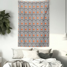 Abstract Retro Spirals Tapestry