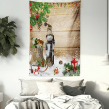 Snowman in the Garden Tapestry