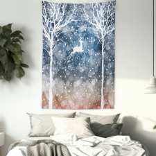 Flying Deer Ombre Snow Tapestry