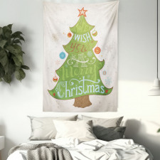 Merry Wish on Pine Tree Tapestry