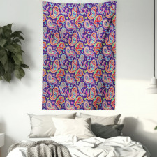 Retro Hippie Motives Tapestry