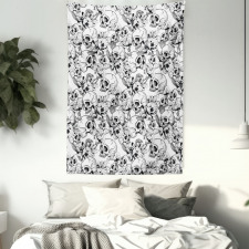 Sketch Dead Skull Tapestry