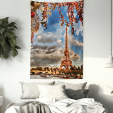 Beauty of Autumn Eiffel View Tapestry