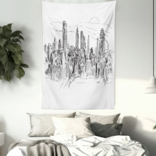 Sketchy NYC Cityscape Tapestry