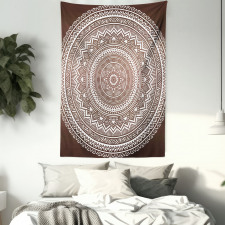 Detailed Round Flower Tapestry