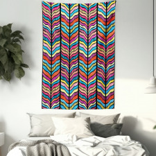 Colorful Rainbow Leaf Tapestry