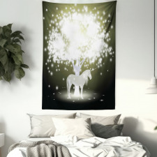 Unicorn Horse with Tree Tapestry