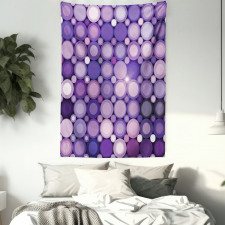 Geometric Violet Circles Tapestry