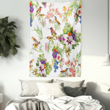 Exotic Spring Flowers Tapestry