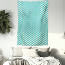Aqua Checked Tile Tapestry