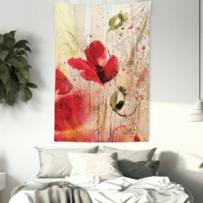 Retro Floral Design Tapestry