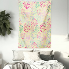 Flowers Polka Dots Tapestry