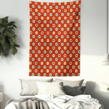 60s Style Hippie Dots Tapestry