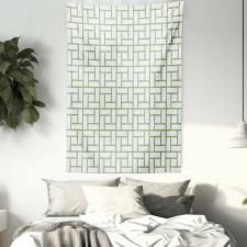 Maze Shaped Squares Lines Tapestry