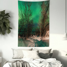 Snowy Frozen Road Tapestry