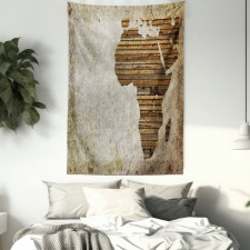 Wooden Plank Map Tapestry