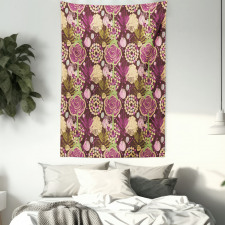 Plum French Eiffel Tower Tapestry