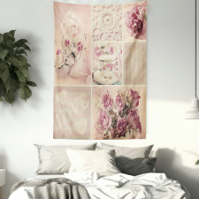 Vintage Lace Cups Tapestry