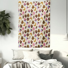 Coffee Cups Cookies Tapestry