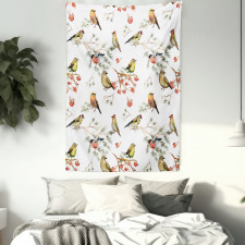 Colorful Forest Birds Tapestry