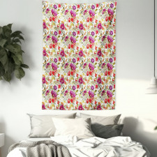 Hot Pink Purple Flowers Tapestry