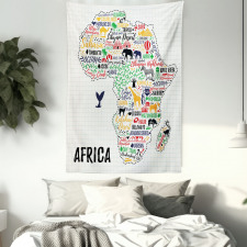 Continent Colored Tapestry