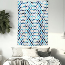 Modern Blue Circles Tapestry