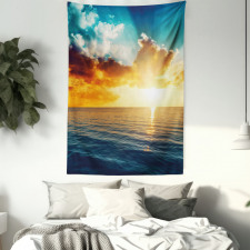 Majestic Sunset over Sea Tapestry
