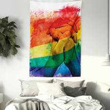Gay Couple Holding Hands Tapestry